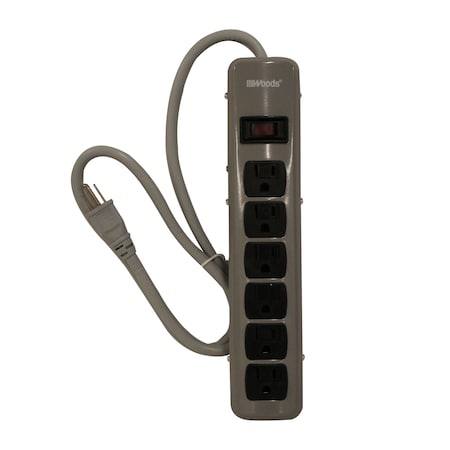 Southwire Power Strip, 6 Outlet(s) 5 ft., Dark Gray 41386